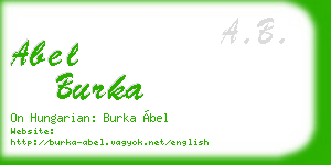 abel burka business card