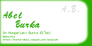 abel burka business card